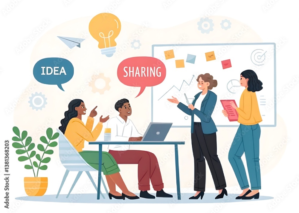 Idea Sharing and Collaboration: Team Brainstorming with Visual Presentation
Idea Sharing and Collaboration: Team Brainstorming with Visual Presentation
