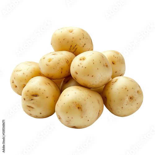 baby potatoes looked at from the side, low perspective

