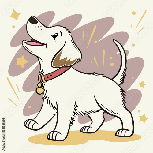 A playful puppy with a wagging tail