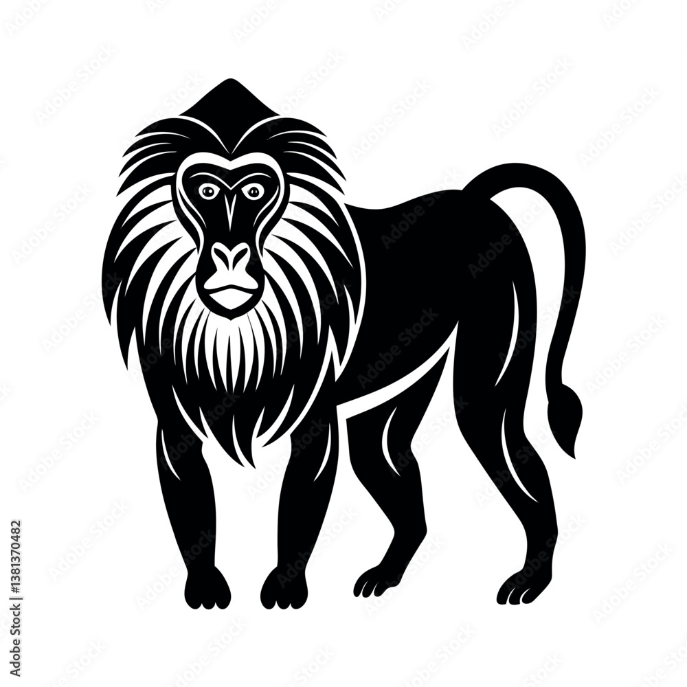 Fototapeta premium Creative Mandrill Silhouette Vector for Digital Use