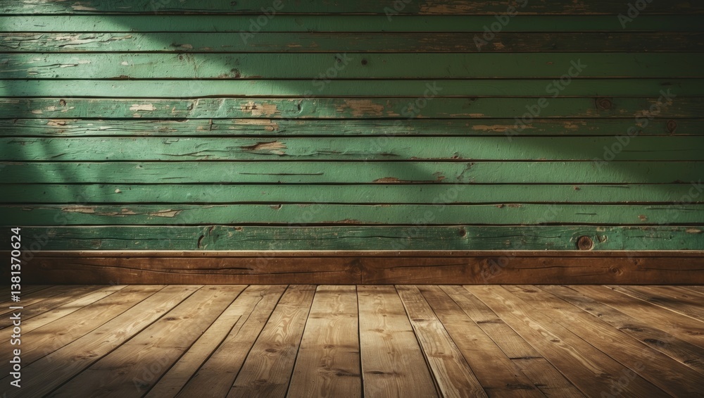 Fototapeta premium Old wooden interior, rustic backdrop