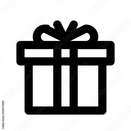 Gift box thin line icon. Customer gift isolated symbol.