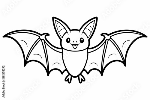 coloring page line art the bat black vector