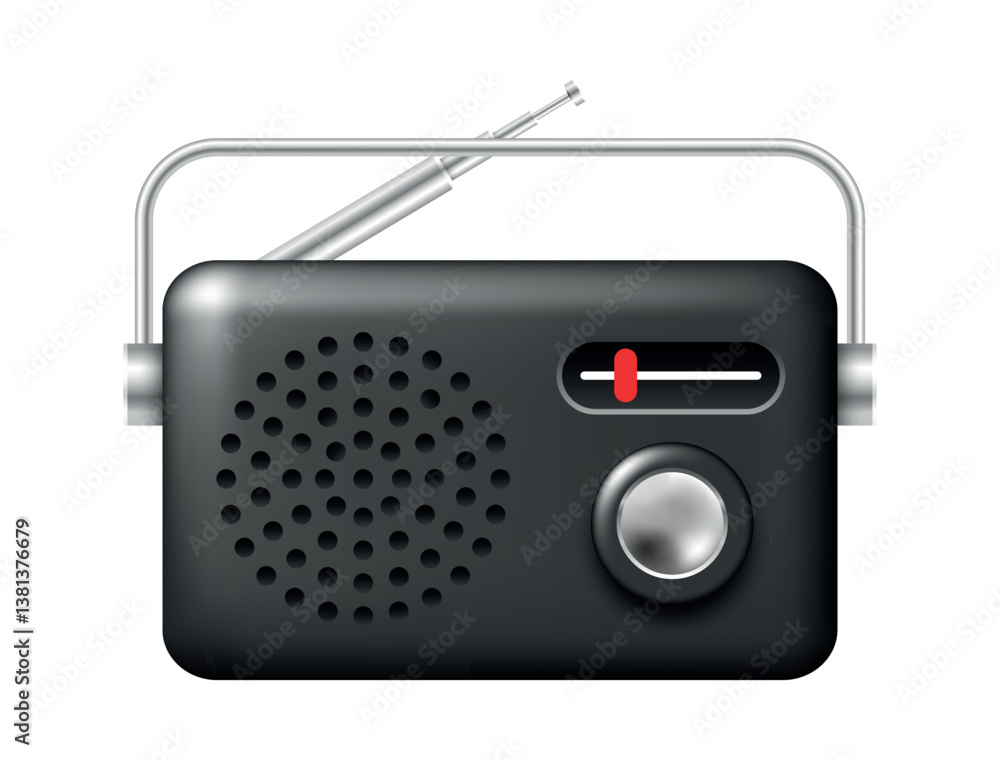 Retro radio icon. Vector 3D radio. Clipart isolated on white background. Retro radio icon. Vector 3D radio. Clipart isolated on white background.
