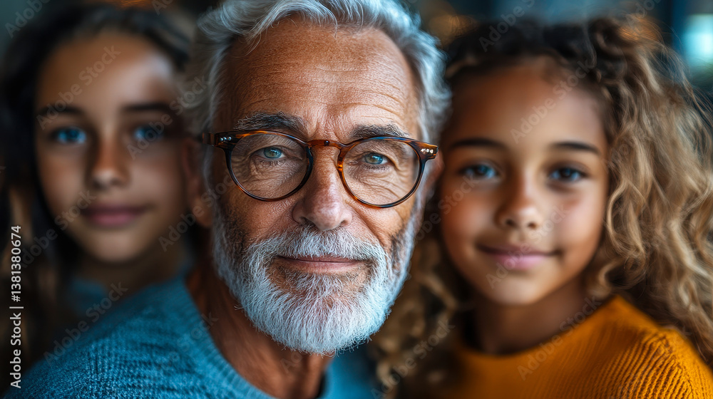 Diverse Generations Reflecting Life Insurance Need: Senior Man with Grandchildren Showcasing Family Protection and Financial Security Diverse Generations Reflecting Life Insurance Need: Senior Man with Grandchildren Showcasing Family Protection and Financial Security