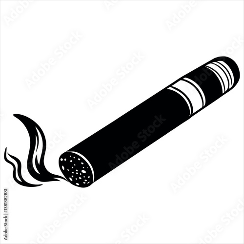 A Cigarette.eps Silhouette Vector On White Background