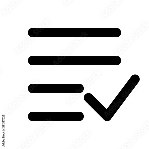 Approved information icon. Data alright and task completed symbol. Document and check concept.