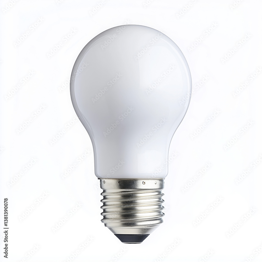 Light bulb front view sleek minimalist home lighting isolated on white background Light bulb front view sleek minimalist home lighting isolated on white background