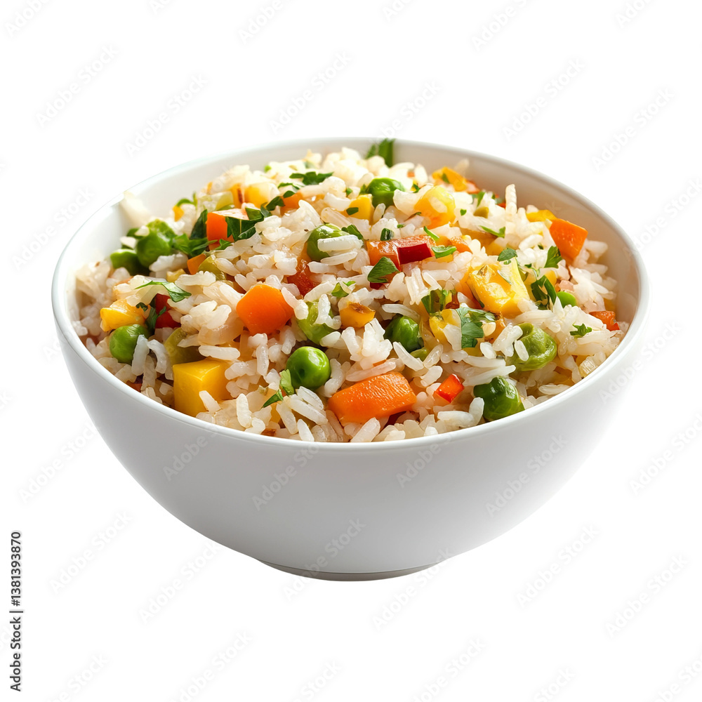 low-perspective view of mixed vegetable rice in a bowl
low-perspective view of mixed vegetable rice in a bowl