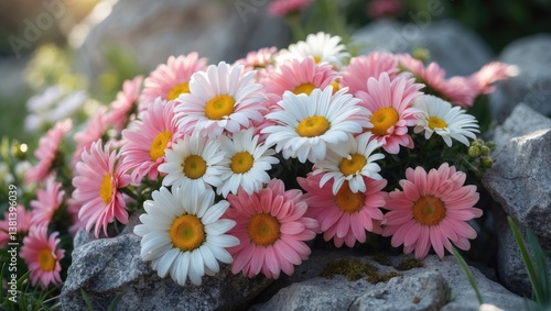 Obraz na płótnie Daisy - Erigeron glaucus flower arrangement w salonie