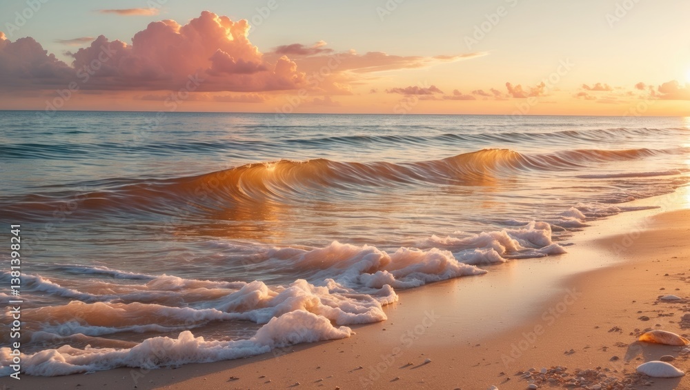Obraz premium Vibrant dawn above the ocean. Natural composition.