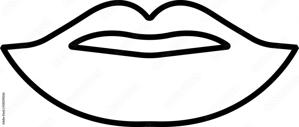 Mouth lips icon in line woman girl lips shape design kissing Beauty concept. Trendy style isolated on transparent background Mouth lips icon in line woman girl lips shape design kissing Beauty concept. Trendy style isolated on transparent background