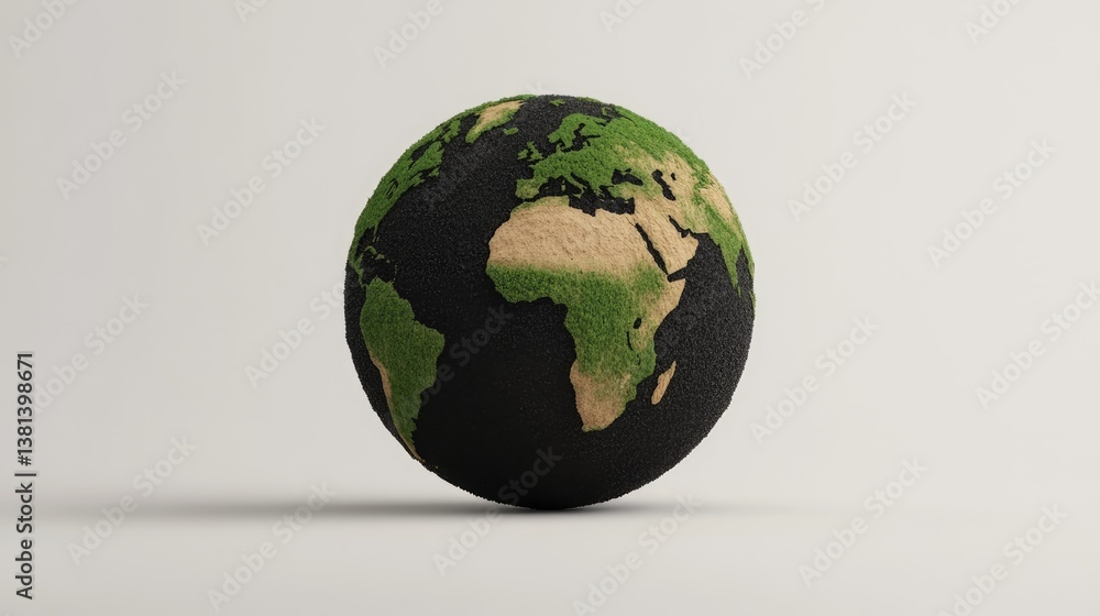 Minimalist Earth Sculpture Against Neutral Background: Modern Eco Art Minimalist Earth Sculpture Against Neutral Background: Modern Eco Art