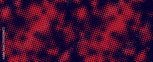 Halftone dots red and blue color pattern gradient grunge texture background. Dot pop art comic sport style vector illustration. grunge vector dots.