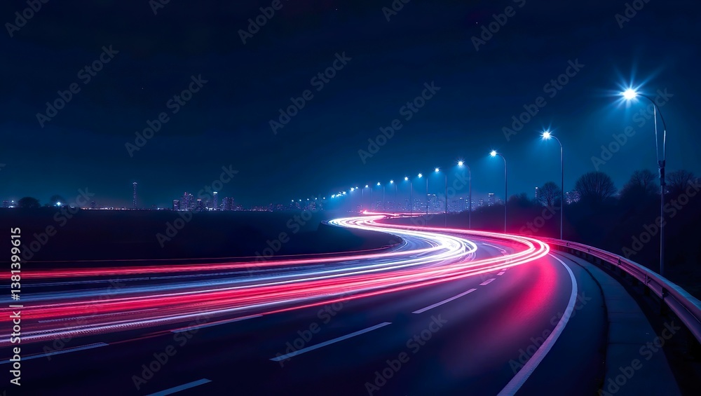 traffic on highway at night traffic on highway at night
