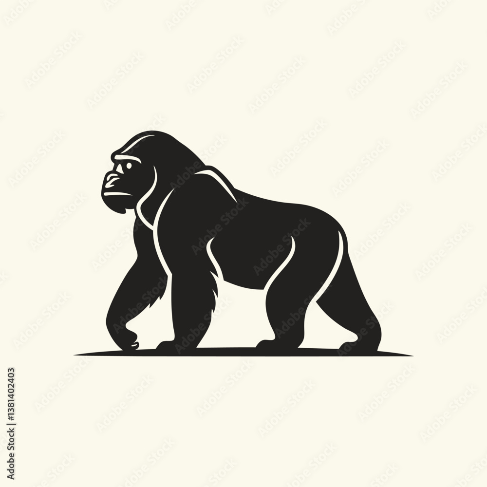 Obraz premium Gorilla silhouette logo vector