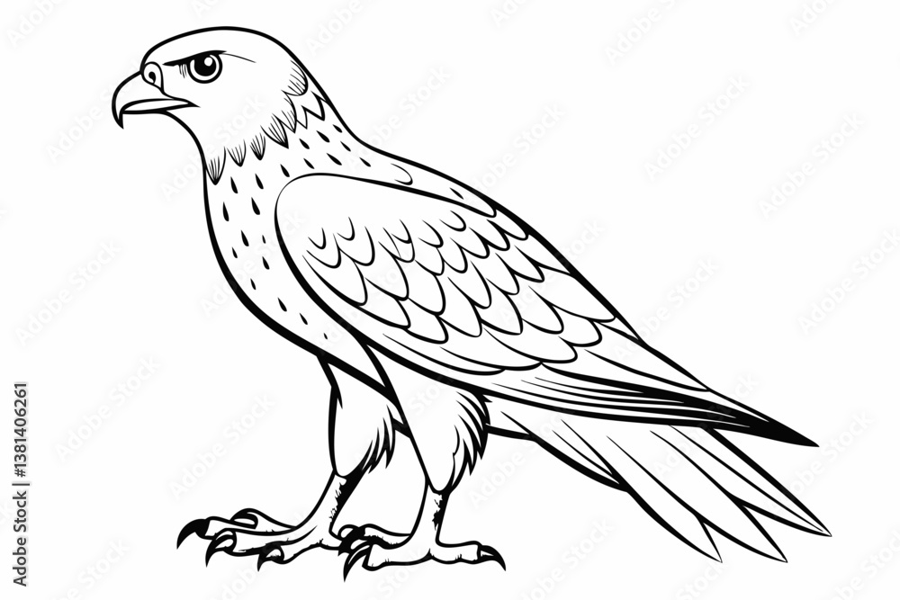 Obraz premium coloring page line art the eurasian vector