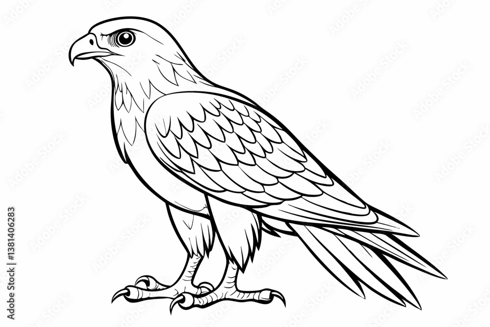 Obraz premium coloring page line art the eurasian vector