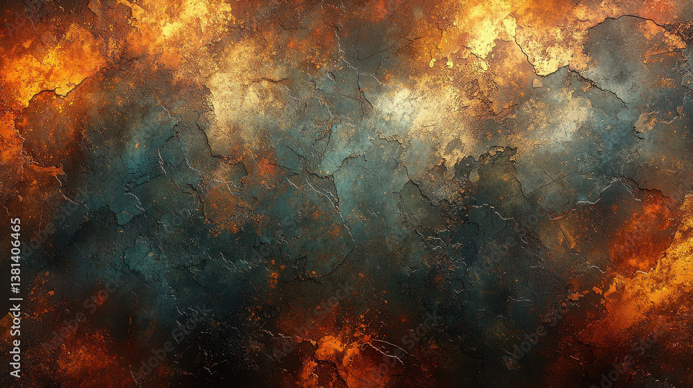 Distressed wall showcasing uneven textures and natural color patches in warm and cool tones Distressed wall showcasing uneven textures and natural color patches in warm and cool tones