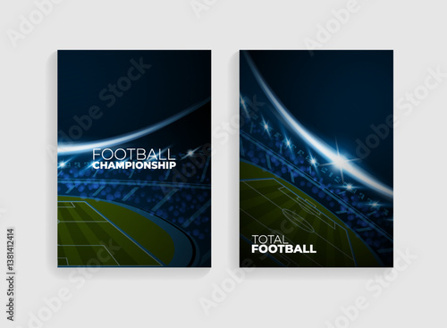 modern football stadium poster, cover, flyer, screen template for wallpaper, business, social media