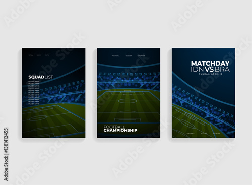 football soccer stadium poster, cover, template screen for business or social media