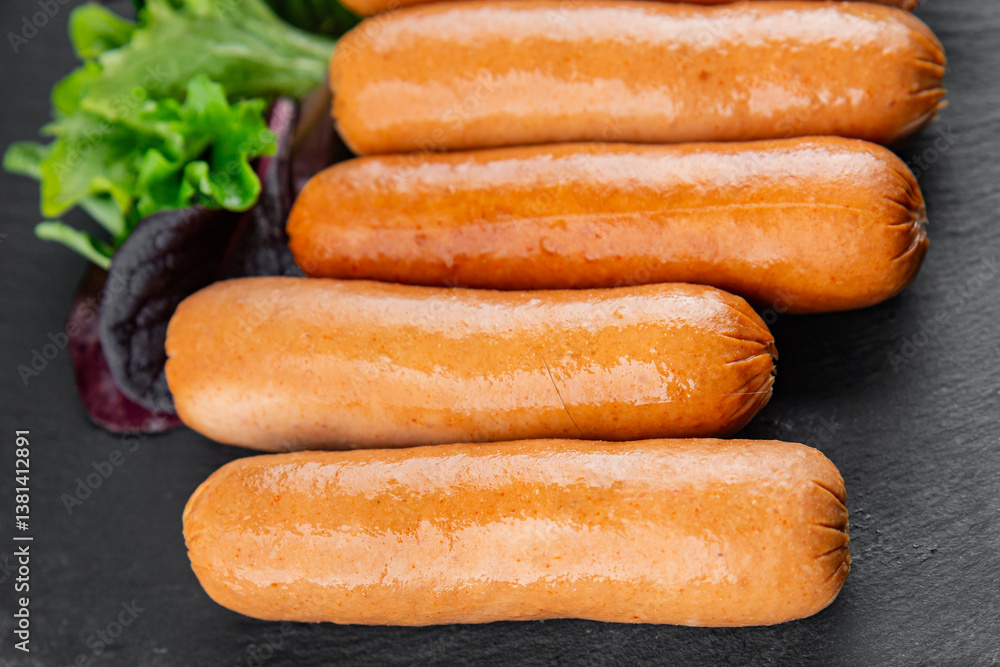 Sausages meat tasty fresh gourmet food background table rustic food top view copy space Sausages meat tasty fresh gourmet food background table rustic food top view copy space