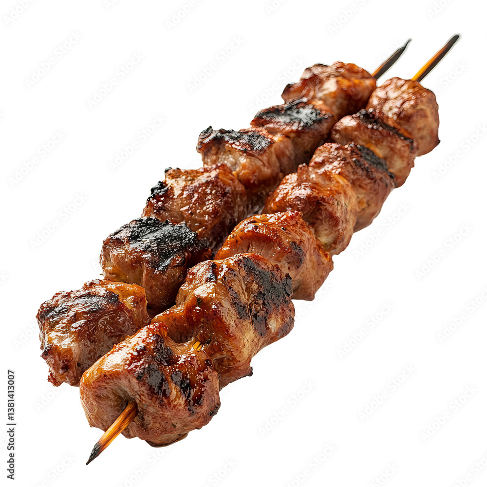 side view of grilled kebab on a skewer, showcasing its colorful vegetables and meat
side view of grilled kebab on a skewer, showcasing its colorful vegetables and meat