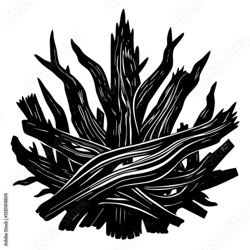 Driftwood Mystique Silhouette Black Vector