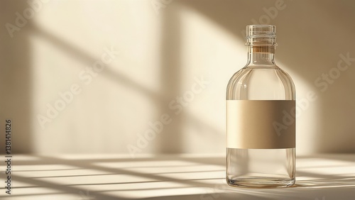 Wallpaper Mural Elegant Transparent Bottle with a Simple Label in Soft Lighting Torontodigital.ca