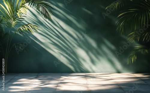 Shadows and Greenery Create a Calming Atmosphere in a Minimalist Space With P...