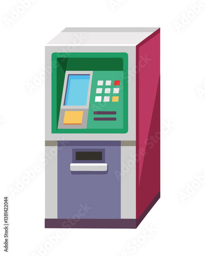 A vector illustration of ATM Machine on white background