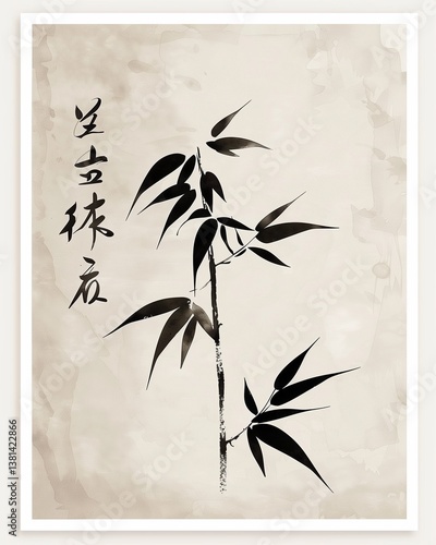 Minimalist Japandi poster featuring earthy tones, elegant lettering, and natural paper grain in understated design