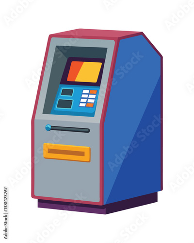 A vector illustration of ATM Machine on white background