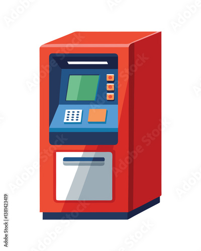 A vector illustration of ATM Machine on white background