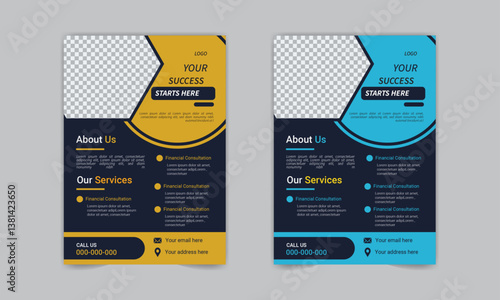 Minimalist a bundle of 5 templates of a4 flyer, Flyer template layout design. business flyer, brochure, magazine or flier mockup in bright colors. perfect for creative professional business. 