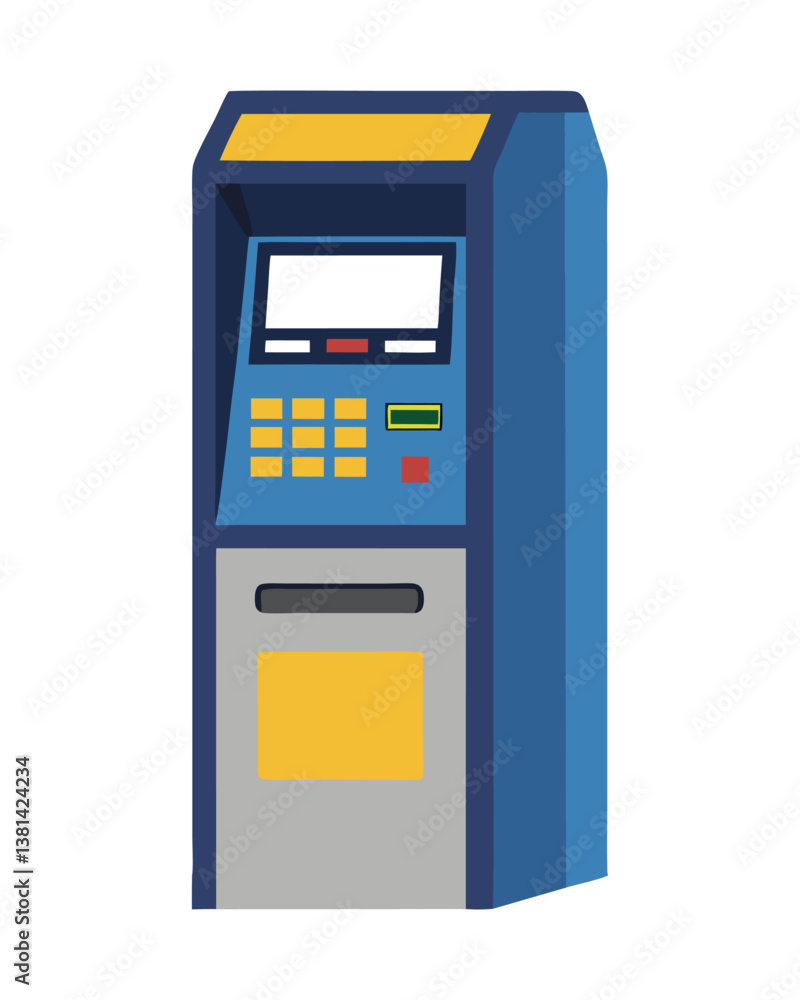 A vector illustration of ATM Machine on white background A vector illustration of ATM Machine on white background