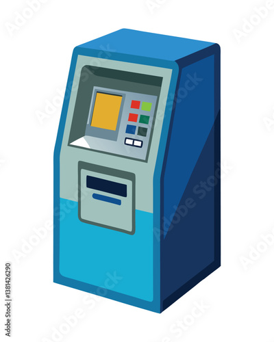 A vector illustration of ATM Machine on white background