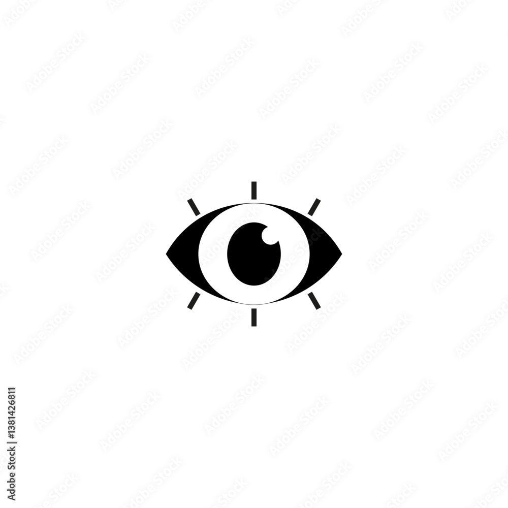 Fototapeta premium Eye vision symbol. Optical focus sign. Awareness graphic element. Vector illustration.