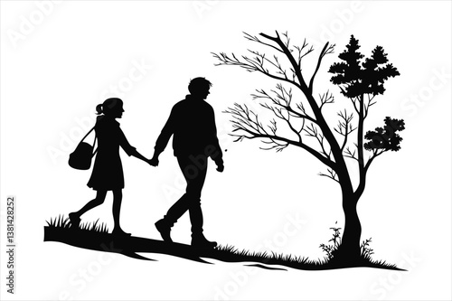 Couple on a romantic walk
