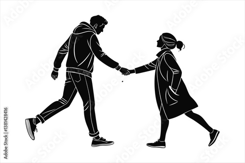 Couple on a romantic walk