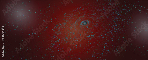 sky vector background, dark space, planets, galaxies and stars