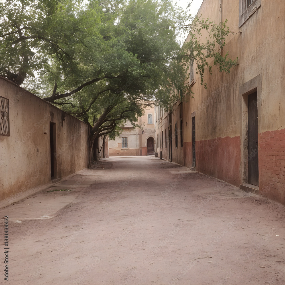 Obraz premium Una impresionante calle desierta en medio de la nada en Mpexico