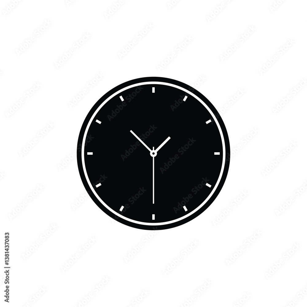 Wall clock icon, symbolizing time management, home decor, and modern functionality. Wall clock icon, symbolizing time management, home decor, and modern functionality.