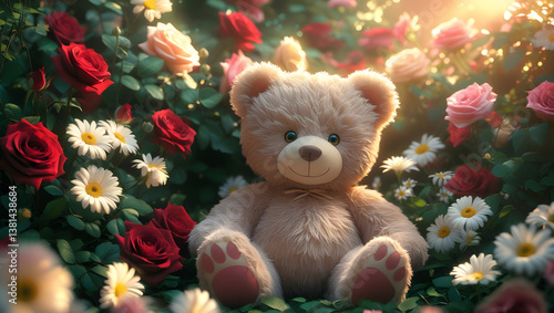 a  teddy bear used for playing kids