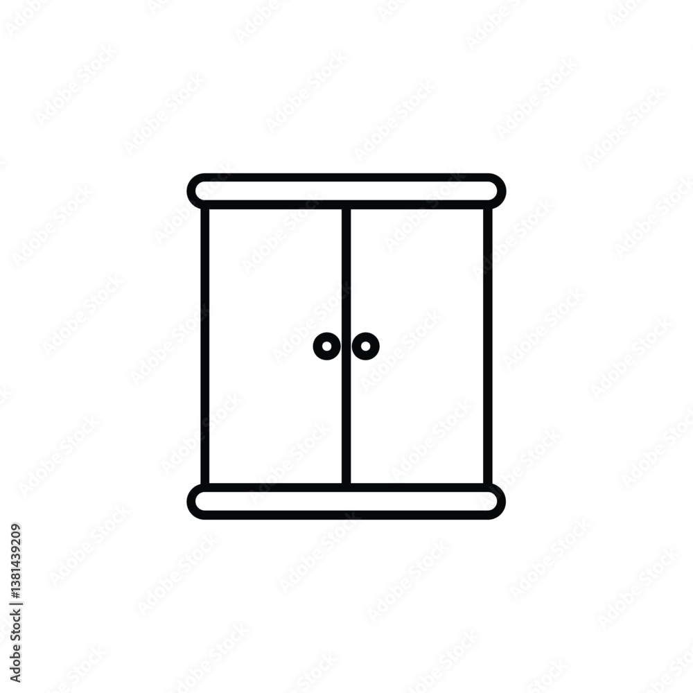 Cupboard icon, symbolizing storage, organization, and home or office furniture essentials. Cupboard icon, symbolizing storage, organization, and home or office furniture essentials.