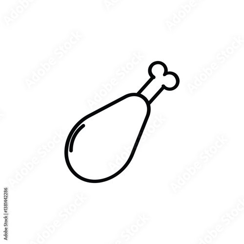 Fried chicken icon, representing crispy, delicious comfort food and mouthwatering flavors.