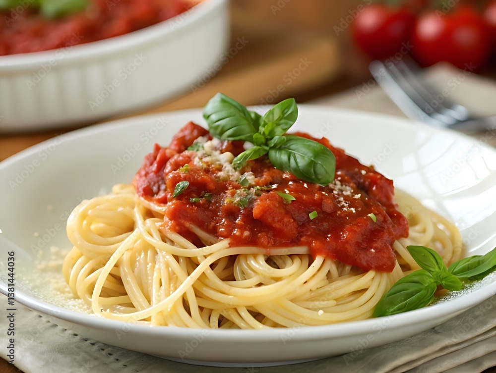 Spaghetti with tomato sauce, spaghetti with tomato sauce and basil. Spaghetti with tomato sauce, spaghetti with tomato sauce and basil.