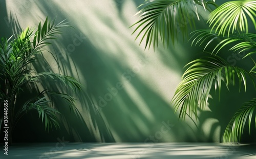 Shadows and Greenery Create a Calming Atmosphere in a Minimalist Space With P...