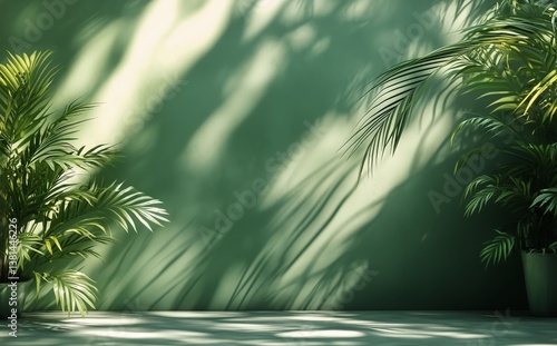 Shadows and Greenery Create a Calming Atmosphere in a Minimalist Space With P...