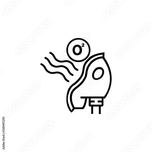 Icon of a nebulizer, symbolizing health, respiratory care, and medical treatment.